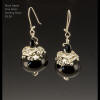 Black Agate, Sterling and Fine Silver Earrings