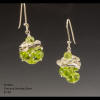 Peridot, Fine and Sterling Silver Earrings