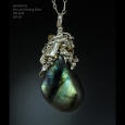 Labradorite and Fine Silver Pendant