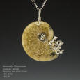 Ammonite, Sterling and Fine Silver Pendant