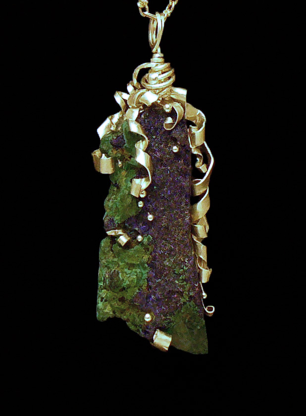 Azurite, Malachite and Sterling Pendant